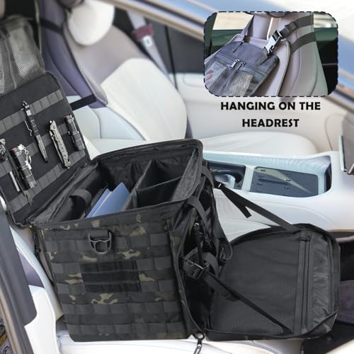 SCAVATA Patrol Bag Law Enforcement, Police Gear Car Front Seat Vehicle Organizer Bags with MOLLE System (Camo) - color: Camouflage