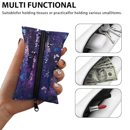 Mini Tissue Bags, Mini Tissue Zipper Bags Reusable Car Daily Item Organizer Pouch Fashion Small Bags Fashion Items for Storage Black Cat - color: Black Cat Design
