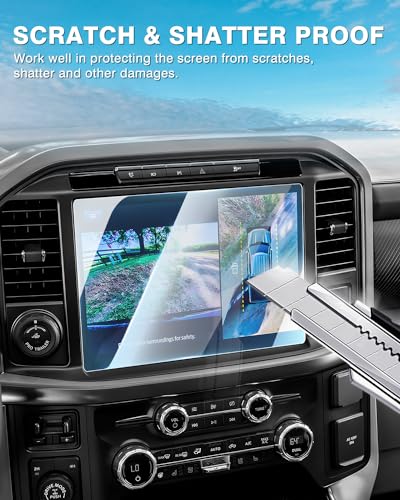2 Pack Screen Protector for 2021-2025 Ford F150/F-150 Lightning 15.5-Inch Accessories [No Glare & Fingerprint] for 9H Hardness Tempered Glass Navigation Touchscreen - size: 2021-2025 Ford F150/F-150 Lightning