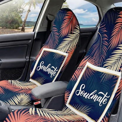 2 Pack Car Seat Towel Covers, Sweat-Proof Microfiber Seat Protectors for Gym, Running, Beach & Workout, Breathable Quick-Dry, Machine Washable, Pink Palm Leaves Print, Universal Fit - color: Pink Palm Leaves