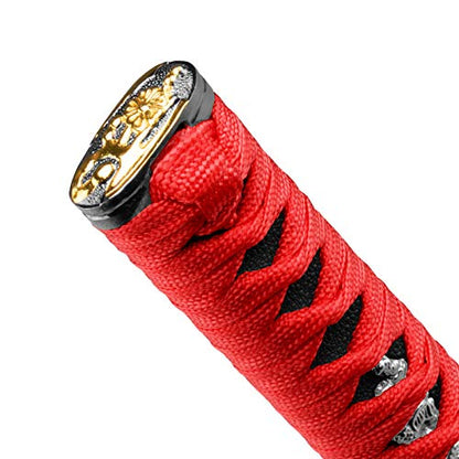 JDMBESTBOY Samurai Sword Red Black Shift Knob Shifter Alloy Katana Adapters Universal 26cm - color: Red Black, size: 26cm