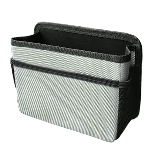 Car Trash Can, Foldable Waterproof Leather Trash Bin Garbage Organizer, Multi-Pocket Mini Hanging Storage Container, Universal Auto Interior Accessories for Cars, SUVs, Trucks (Grey) - color: Grey