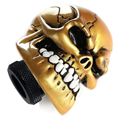 Skeleton Shifter Knobs Skull Gear Lever Handle Car Shift Head Fit Most Manual Automatic Transmission, Gold - color: Gold