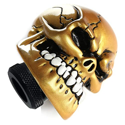 Skeleton Shifter Knobs Skull Gear Lever Handle Car Shift Head Fit Most Manual Automatic Transmission, Gold - color: Gold