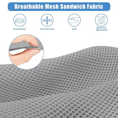 Universal Golf Cart Seat Covers Set for EZGO TXT/ RXV, Club Car DS/ Precedent, Yamaha G29/ Drive 2 Front Seats, Durable Breathable Bench Seat Covers Washable Polyester Mesh Cloth Without Logo, Gray - color: Gray