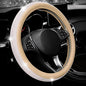 Bling Rhinestone Car Steering Wheel Cover for Women,PU Leather Crystal Diamonds Crown Steering Wheel Covers Non-Slip Universal 15"/38 cm (Beige) - color: beige