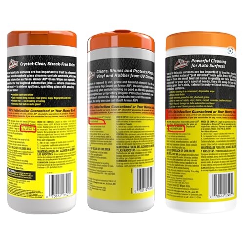 Armor All Protectant, Glass and Cleaning Wipes, Wipes for Car Interior and Car Exterior, 30 Count Each (Pack of 6) - size: 90 Count (Pack of 2)