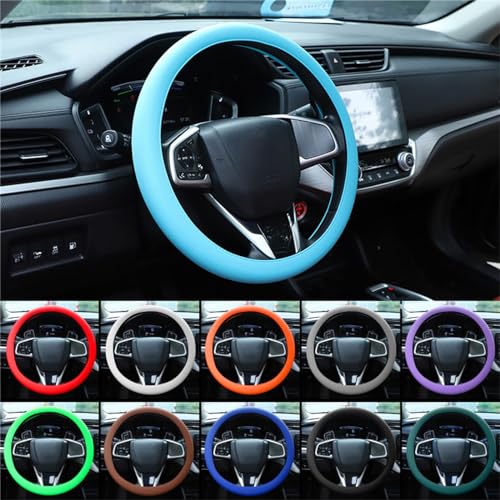 Cool Non-Slip Steering Wheel Protector,Silicone Steering Wheel Cover in Green - color: Green
