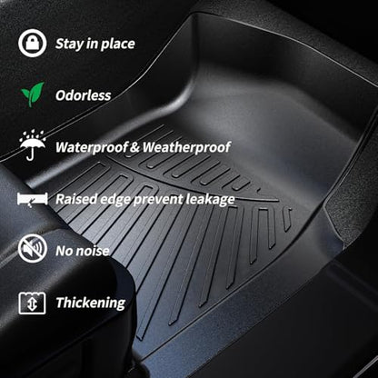 Floor Liners for 2025 Acura ADX & Honda HR-V 2023-2026 TPE All Weather Protection 1st & 2nd Row Car Floor Mats 2025 ADX Accessories-Black - size: 25|For Acura|Full Set