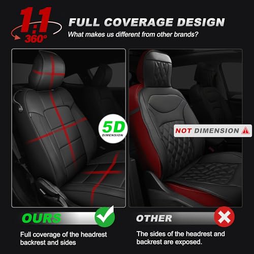 TTX LIGHTING Car Seat Covers for Ford Mustang 2015-2025 Seat Covers Waterproof Full Seat Covers Breathable Faux Leather Custom Fit Car Protector Cushion Ford Mustang Accessories - size: 18.Mustang 2015-2025 Only 2PCS Front