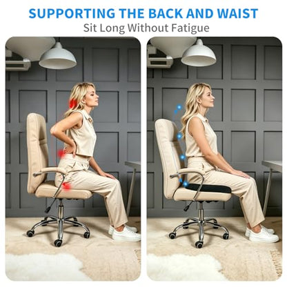Seat Cushion for Chair - Memory Foam Coccyx Pillow with Non-Slip Bottom, U-Shape for Tailbone & Sciatica Pain Relief. Orthopedic Cushions for Office Chair, Car, Wheelchair (Office, Driving,Home)