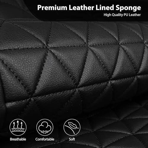 CAR PASS Bling Diamond Leather Car Seat Covers Full Seats Interior Sets, Waterproof Shining Glitter Sparkly Crystal Universal Armrest Fit Automotive Truck SUV Cute Women Girl, Black Purple Rhinestone - color: Purple Rhinestone, size: Full Set