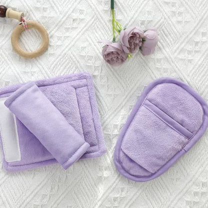 SWESEN Baby Car Seat Strap Covers, 3 Piece Soft Car Seat Strap Shoulder Pads for Baby Girls Boys, Double-Sided Use carseat Straps Covers for Stroller, Car Seats, Pushchair, Purple - color: Purple
