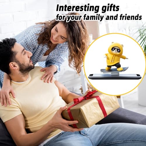 Yellow Skateboard Bear Car Decor Bobblehead Car Dashboard, Car Dashboard Accessories,Funny Cut Gifts for Women Men Boyfriend Girlfriend Car Swinging Ornament - Universal