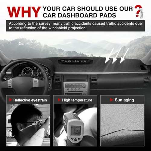 Autorder Dashboard Cover Mat for Infiniti G35 with Clock Outside Accessories Dash Cover Upgrade Flannel Dash Mat Sunshade Glare UV Rays Protector - size: For Infiniti G35