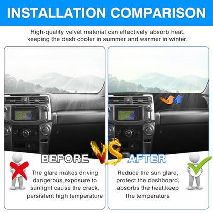Autorder Dashboard Cover Mat for 2010-2021 2022 2023 2024 Toyota 4Runner Accessories Dash Cover Upgrade Velvet Dash Mat Sunshade Glare UV Rays Protector - size: 2010-2024 Toyota 4Runner