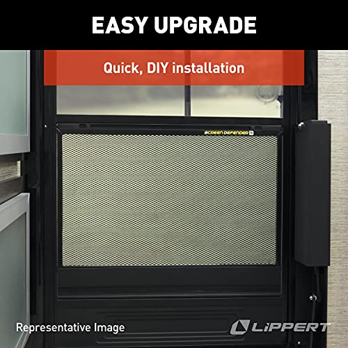 Lippert Components 859794 Screen Defender RV Entry Door Aluminum Screen Protector, 30-inch, Black - size: 30-inch Door (26.5\" Screen Kit)