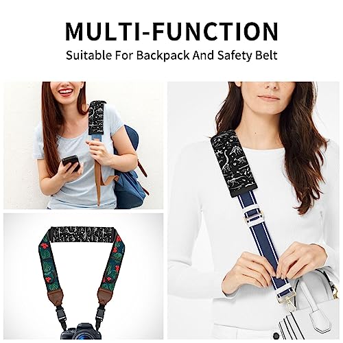 Black White Dinosaur Skeleton Seat Belt Cover Fits Cars Trucks SUV Sedans Air Permeability Car Seatbelt Strap Cover, Auto Interior Accessories Protector