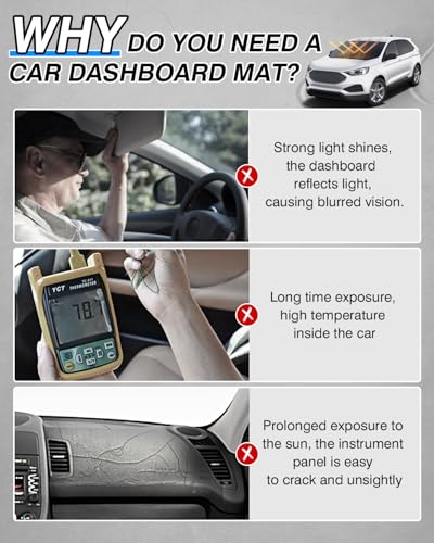 Cartist Dash Cover Compatible with Ford Edge 2015-2022 2023 2024 2025 Accessories Dashboard Cover Mat Non-Slip Carpet Sunshield Glare UV Rays Protector - size: Ford Edge 2015-2025