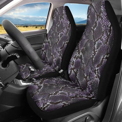 Purple Snakeskin Print Car Seat Covers Thin Set of 2 Automobile Front Seat Covers Vehicle Accessories Cushion for SUV Trucks Chairs Vans Auto - color: Purple Snakeskin
