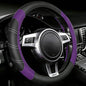 NBTEPEM Customized Auto Car Steering Wheel Cover for Honda Accord, Civic, CR-V, HR-V, Pilot, Microfiber Leather Sport Steering Wheel Covers 14.5-15 inchs, Anti-Slip, Safety, Soft(Black-Purple)