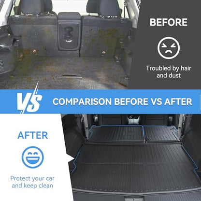 Cargo Mat Combo Set for Nissan Rogue 2021-2026 (Not for Rogue Sport) All Weather Trunk Liner and Seat Back Protectors Upgrade Cargo Accessories