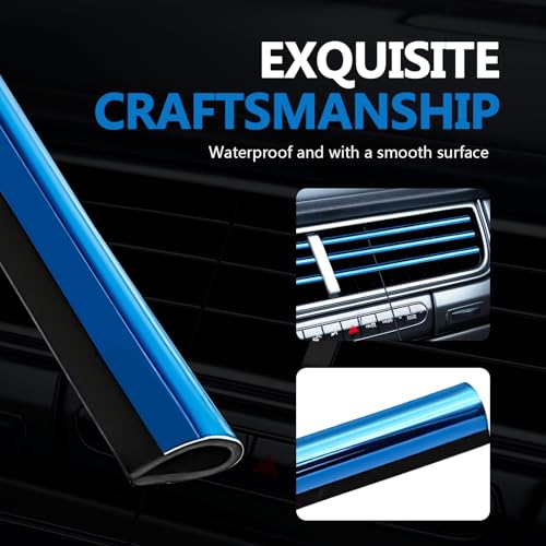 Automotive 20PCS Universal Car Air Conditioner Vent Trim Decoration Strip Bendable Vent Outlet Trim for Most Cars SUVs and Trucks with Straight Grilles, Blue - color: Blue