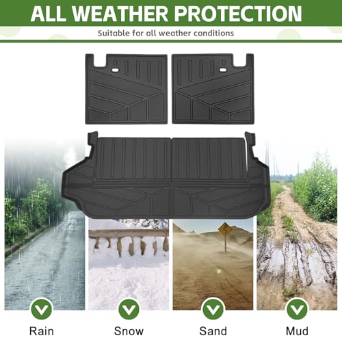 Cargo Liners for 2025 2026 Toyota 4Runner 7 Seats Gas, Trunk Mat with 3rd Row Seat Back Cover All Weather Rear Cargo Mat Backrest Protector Accessories (Not for Hybrid EV&i-Force MAX) - size: 7Seats-Trunk+Seatback Mats(3rd Row)