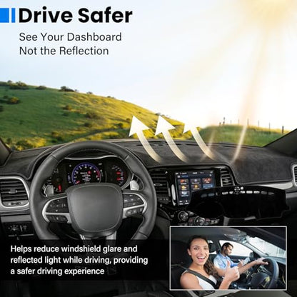 Dash Cover Mat Compatible with Jeep Grand Cherokee 2011-2021 Car Interior Dashboard Cover Mat Nonslip Dashmat Sunshade Glare UV Rays Protector Accessories Custom Fit - size: Compatible with Jeep Grand Cherokee 2011-2021