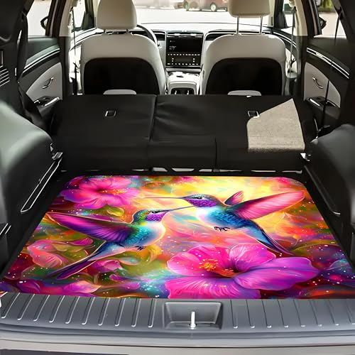 Universal Car Trunk Mat, All Weather Trunk Protection Cargo Liner, Stylish Vehicle Interior Accessories, Durable Cargo Mat Rear Trunk Line Suitable for Most Car (Colorful Hummingbird, 29" x 39") - color: Colorful Hummingbird