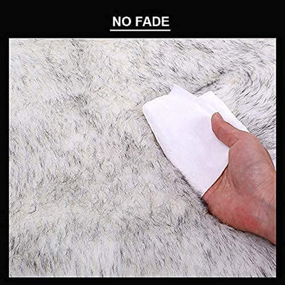 Maples 1Pc Faux Sheepskin Wool Fur Car Seat Cover for Cars SUV Trucks Universal Fit, Soft Plush Synthetic Wool Buck Fur Car Seat Cushions by FLMaples(White Gray) - color: White Gray