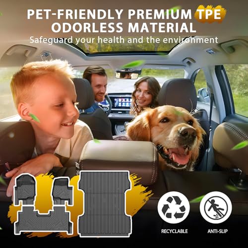 Floor Mats Truck Bed Mat for 2017-2024 2025 2026 Ford F250/F350/F450 Super Duty Crew Cab Accessories All Weather TPE Custom Fit Truck Floor Bed Liners - size: 3)Ford F250/F350/F450｜17-26｜Truck Combo Set