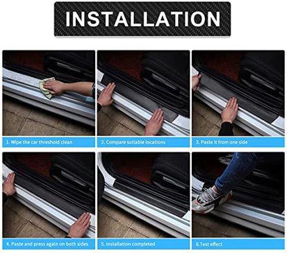 4Pcs Car Door Sill Protector for Nissan Rogue, Carbon Fiber Anti-Scratch Guard for Nissan Rogue Accessories - Self-Adhesive Car Door & Sill Protector -Purple