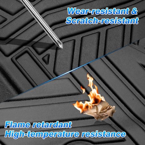 Cartist Floor Mats Fit for Rivian R1T 2022 2023 2024 2025 Accessories All Weather R1T Floor Mat Liner Carpet Protection TPE Heavy Duty (Not Fit for R1S) - size: 4)Rivian R1T【2022-2025】