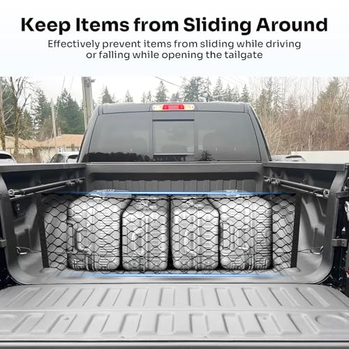 Canvcle Truck Bed Cargo Net for 2019-2025 2026 Dodge Ram 1500 Accessories Envelope Style Mesh Trunk Net Organizer and Storage Stretchable Adjustable Elastic Nylon Rear Cargo Netting with Hooks - style: for Dodge Ram 1500