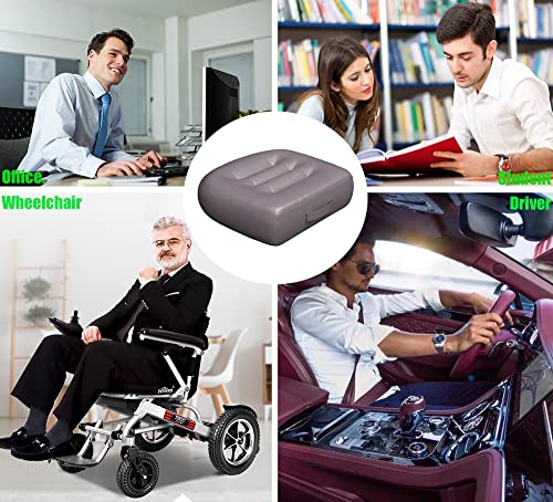 seat Cushions for Office Chairs/with Carry Handle Adult Booster Seat Cushion Imitation PU Breathable Fabric Effectively Increase The Field of View by 12cm/4.7in/Extra Thick Large Seat Cushion/Brown - color: Brown