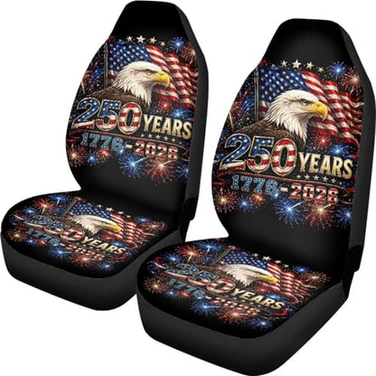 American 250th Anniversary Patriotic Car Seat Covers Front Seats Only Eagle Patriotic Automotive Vehicle Seat Covers Cars Interior for Cars, Sedans, Trucks, SUV - color: Eagle Usa Flag 250th