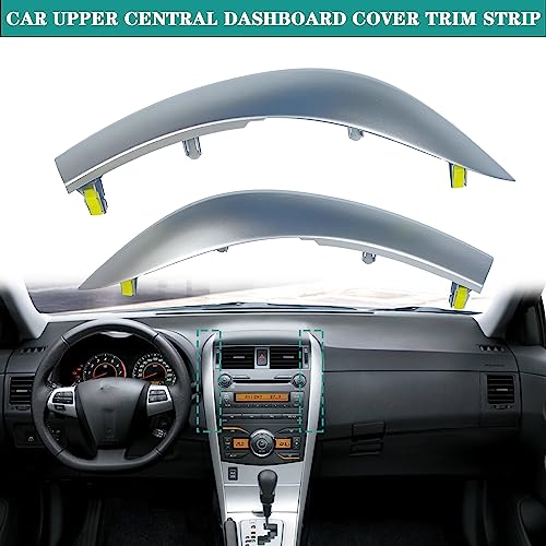 2Pcs Car Upper Central Dashboard Cover Trim Strip Compatible with 2009 2010 2011 2012 2013 Toyota Corolla Replaces# 55436-12040 55436-02330 55435-02370 Left & Right Side Dash Board Strips