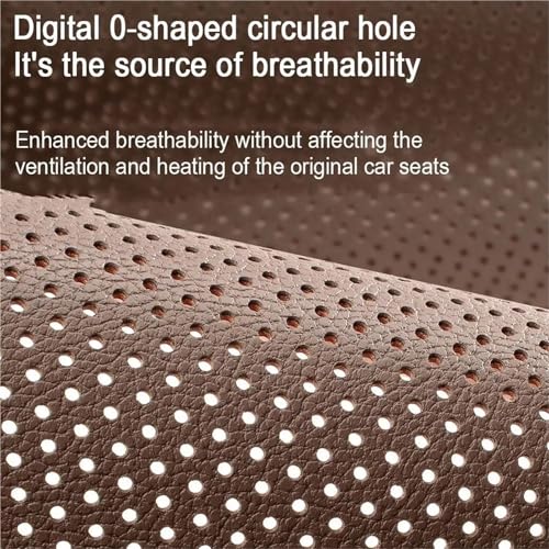 Summer Car Seat Cushion Perforated Breathable Ventilated Non-Slip All-Season Auto Cushion Pad(Brown,3-Piece Set) - color: Brown, size: 3-piece set