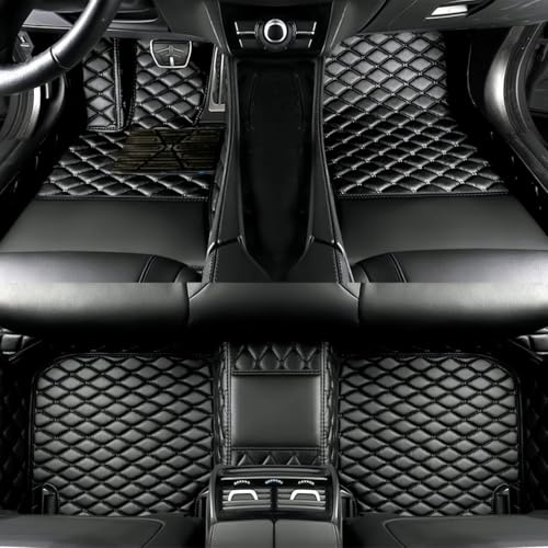 Custom Car Floor Mats Suitable for Cars, SUVs, Sports Cars, Trucks, car mats All-Weather Personalized, Fully Cover Luxury car Foot mats, Non-Slip Floor mats. (Black) - color: Black