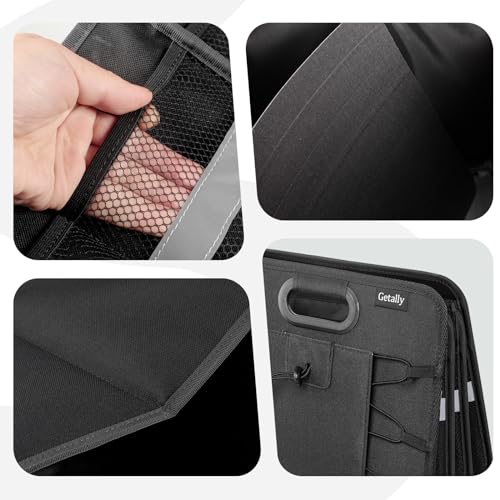 Trunk Organizer for Car， Collapsible Trunk Organizer with Multi Pockets, 3 Compartments Storage Organizer for Car SUV, Truck, Sedan