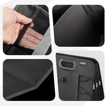 Trunk Organizer for Car， Collapsible Trunk Organizer with Multi Pockets, 3 Compartments Storage Organizer for Car SUV, Truck, Sedan