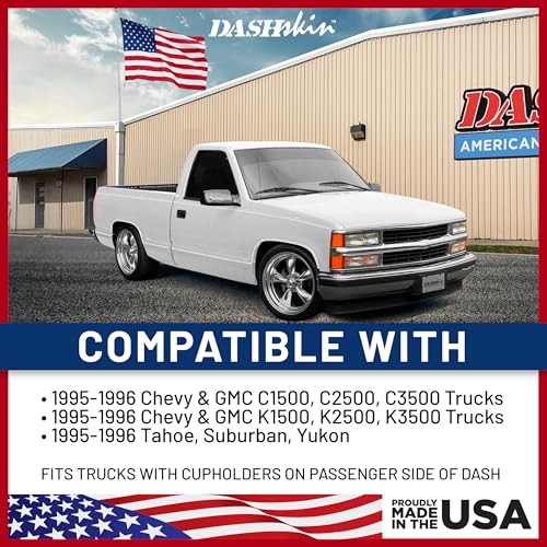Dash Cover Compatible with 95-96 GM SUVs and Pickups in Black - Hard Molded Plastic Dashboard Cap