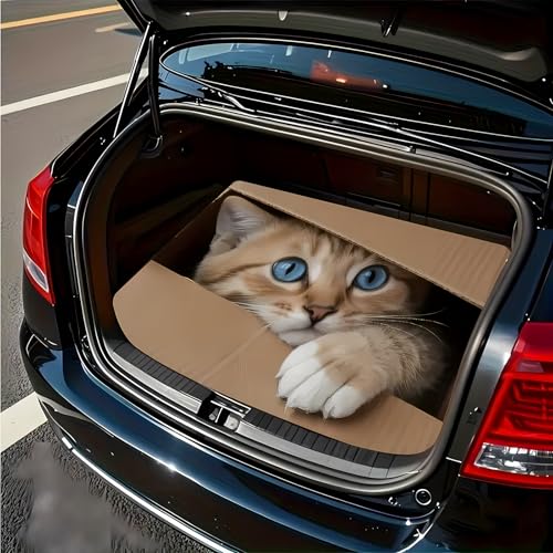 Universal Car Trunk Mat 29" x 39",Cute and Playful Kitten All Weather Trunk Protection Cargo Liner,Durable Cargo Mat Rear Trunk Liner, Stylish Vehicle Interior Accessories Suitable for Most Car Models - color: Cute and Playful Kitten