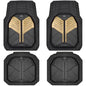 CAR PASS Heavy Duty Rubber Car Mats, Deep Dish Car Floor Mats All Weather, Car Mats Full Set 4-Piece Trim to Fit for Sedans SUVs Trucks, Waterproof Anti-Slip Automotive Mats, V12 Black Champagne Gold - color: Black and Champagne Gold