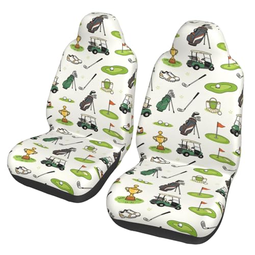 Golf Front Seat Covers 2 Pack, Vehicle Seat Protector Car Mat Covers, Fit Most Bucket Seats - color: Golf