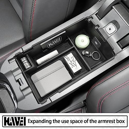 Center Console Organizer Tray Compatible with Chevy Equinox 2018 2019 2020 2021 2023 2024 Accessories, Armrest Insert Secondary Storage Box (Not Fit 2025 2026) Black Trim - color: black