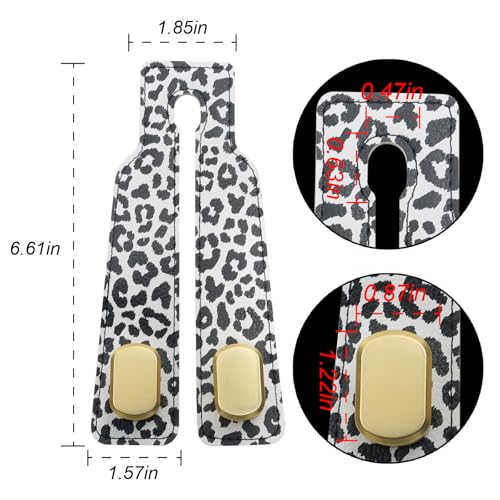 Purse and Bag Hook for Car, Zinc Alloy Seat Headrest Hooks, Upgraded Leather Car Seat Back Purses Hanger and Bags Holder (White Leopard) - color: White Leopard