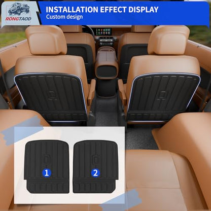 Rongtaod Kick Mats Compatible with 2026 Hyundai Palisade 7 Seater Cargo Mat Trunk Mat Back Seat Cover Protector 2nd Row Captain Chairs TPE All Weather Palisade Accessories (2nd Row Backrest Mats) - color: 26,7-Seat 2nd Row Kick Mats