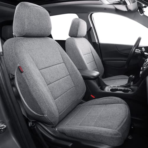 Equinox/Terrain Seat Covers Full Set for 2018-2024 Chevrolet Equinox/GMC Terrain SUV,Fully Covered,Breathable Polyester Car Seat Protector Grey - color: Polyester(Gray), size: 2018-2024 Chevy Equinox/ GMC Terrain